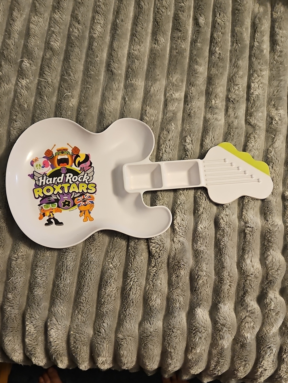 White Guitar Snack Tray for Kids